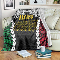 Halo Vanuatu Pride Blanket Vanuatuan Sand Drawing Pattern LT9 Black - Polynesian Pride