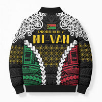 Halo Vanuatu Pride Bomber Puffer Jacket Vanuatuan Sand Drawing Pattern LT9 - Polynesian Pride