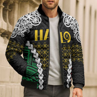 Halo Vanuatu Pride Bomber Puffer Jacket Vanuatuan Sand Drawing Pattern LT9 - Polynesian Pride