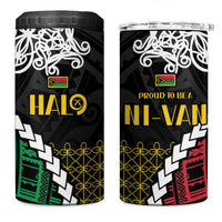 Halo Vanuatu Pride 4 in 1 Can Cooler Tumbler Vanuatuan Sand Drawing Pattern LT9 One Size: 16 oz Black - Polynesian Pride