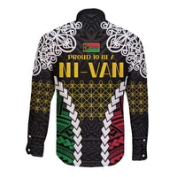 Halo Vanuatu Pride Long Sleeve Button Shirt Vanuatuan Sand Drawing Pattern LT9 - Polynesian Pride