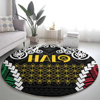 Halo Vanuatu Pride Round Carpet Vanuatuan Sand Drawing Pattern