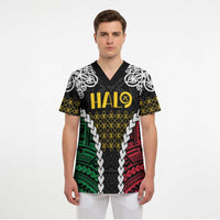 Halo Vanuatu Pride Scrub Top Vanuatuan Sand Drawing Pattern - Polynesian Pride