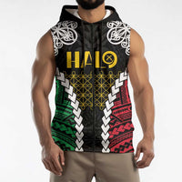 Halo Vanuatu Pride Sleeveless Zip Hoodie Vanuatuan Sand Drawing Pattern LT9 - Polynesian Pride
