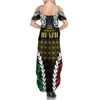 Halo Vanuatu Pride Summer Maxi Dress Vanuatuan Sand Drawing Pattern LT9 - Polynesian Pride