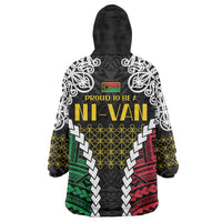 Halo Vanuatu Pride Wearable Blanket Hoodie Vanuatuan Sand Drawing Pattern