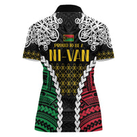 Halo Vanuatu Pride Women Polo Shirt Vanuatuan Sand Drawing Pattern