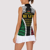 Halo Vanuatu Pride Women Sleeveless Polo Shirt Vanuatuan Sand Drawing Pattern