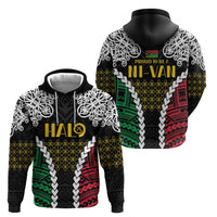 Halo Vanuatu Pride Zip Hoodie Vanuatuan Sand Drawing Pattern LT9 - Polynesian Pride