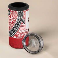 Malo e lelei Tonga 4 in 1 Can Cooler Tumbler Ngatu Tokelau Feletoa Fata Traditional Polynesian Pattern