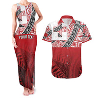 Malo e lelei Tonga Couples Matching Tank Maxi Dress and Hawaiian Shirt Ngatu Tokelau Feletoa Fata Traditional Polynesian Pattern
