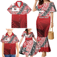 Malo e lelei Tonga Family Matching Mermaid Dress and Hawaiian Shirt Ngatu Tokelau Feletoa Fata Traditional Polynesian Pattern