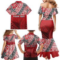 Malo e lelei Tonga Family Matching Mermaid Dress and Hawaiian Shirt Ngatu Tokelau Feletoa Fata Traditional Polynesian Pattern
