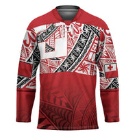Malo e lelei Tonga Hockey Jersey Ngatu Tokelau Feletoa Fata Traditional Polynesian Pattern LT9 Unisex Red - Polynesian Pride