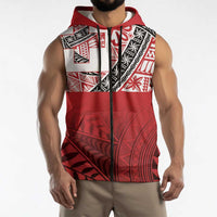Malo e lelei Tonga Sleeveless Zip Hoodie Ngatu Tokelau Feletoa Fata Traditional Polynesian Pattern LT9 - Polynesian Pride