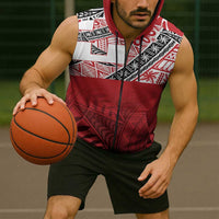 Malo e lelei Tonga Sleeveless Zip Hoodie Ngatu Tokelau Feletoa Fata Traditional Polynesian Pattern LT9 - Polynesian Pride
