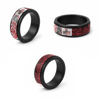 Malo e lelei Tonga Spinner Ring Ngatu Tokelau Feletoa Fata Traditional Polynesian Pattern - Polynesian Pride