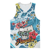 Hawaii Santa Skeleton Surfing Personalized Basketball Jersey Mele Kalikimaka i Iulai!