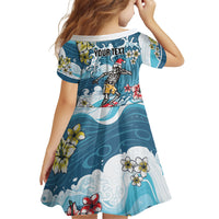 Hawaii Santa Skeleton Surfing Personalized Family Matching Puletasi and Hawaiian Shirt Mele Kalikimaka i Iulai!