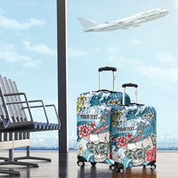 Hawaii Santa Skeleton Surfing Personalized Luggage Cover Mele Kalikimaka i Iulai!