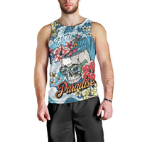 Hawaii Santa Skeleton Surfing Personalized Men Tank Top Mele Kalikimaka i Iulai!