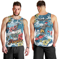 Hawaii Santa Skeleton Surfing Personalized Men Tank Top Mele Kalikimaka i Iulai!