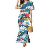 Hawaii Santa Skeleton Surfing Personalized Mermaid Dress Mele Kalikimaka i Iulai!