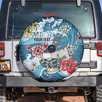 Hawaii Santa Skeleton Surfing Personalized Spare Tire Cover Mele Kalikimaka i Iulai!