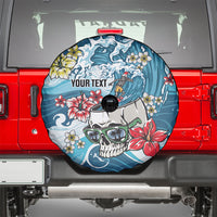 Hawaii Santa Skeleton Surfing Personalized Spare Tire Cover Mele Kalikimaka i Iulai!