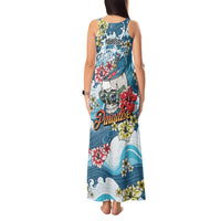 Hawaii Santa Skeleton Surfing Personalized Tank Maxi Dress Mele Kalikimaka i Iulai!