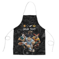 Custom Rugby Southern Hemisphere Apron Argentina AUNZ South Africa Mascot Black LT9 Black - Polynesian Pride