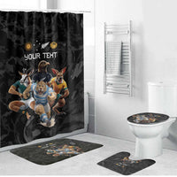 Custom Rugby Southern Hemisphere Bathroom Set Argentina AUNZ South Africa Mascot Black LT9 Bathroom Set (4 pcs) Black - Polynesian Pride