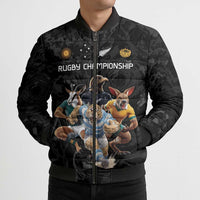 Custom Rugby Southern Hemisphere Bomber Puffer Jacket Argentina AUNZ South Africa Mascot Black LT9 - Polynesian Pride