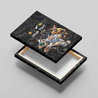 Custom Rugby Southern Hemisphere Canvas Wall Art Argentina AUNZ South Africa Mascot Black - Polynesian Pride