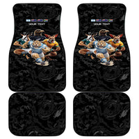 Custom Rugby Southern Hemisphere Car Mats Argentina AUNZ South Africa Mascot Black LT9 - Polynesian Pride