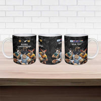 Custom Rugby Southern Hemisphere Ceramic Mug Argentina AUNZ South Africa Mascot Black LT9 - Polynesian Pride