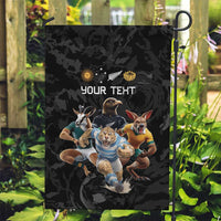 Custom Rugby Southern Hemisphere Garden Flag Argentina AUNZ South Africa Mascot Black - Polynesian Pride