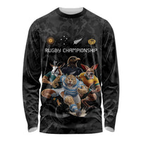 Custom Rugby Southern Hemisphere Long Sleeve Shirt Argentina AUNZ South Africa Mascot Black LT9 Unisex Black - Polynesian Pride