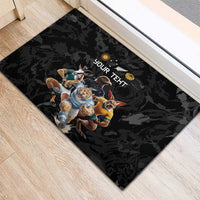 Custom Rugby Southern Hemisphere Rubber Doormat Argentina AUNZ South Africa Mascot Black LT9 - Polynesian Pride