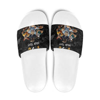 Custom Rugby Southern Hemisphere Slide Sandals Argentina AUNZ South Africa Mascot Black LT9 Black - Polynesian Pride