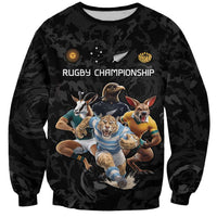 Custom Rugby Southern Hemisphere Sweatshirt Argentina AUNZ South Africa Mascot Black LT9 Unisex Black - Polynesian Pride