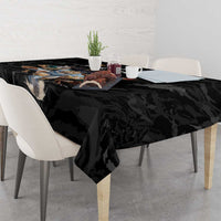 Custom Rugby Southern Hemisphere Tablecloth Argentina AUNZ South Africa Mascot Black LT9 - Polynesian Pride