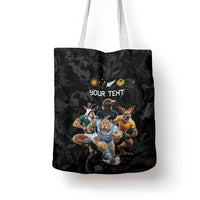 Custom Rugby Southern Hemisphere Tote Bag Argentina AUNZ South Africa Mascot Black - Polynesian Pride