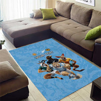 Custom Rugby Southern Hemisphere Area Rug Argentina AUNZ South Africa Mascot Blue - Polynesian Pride