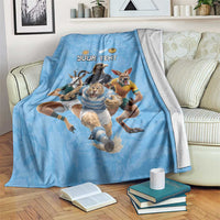 Custom Rugby Southern Hemisphere Blanket Argentina AUNZ South Africa Mascot Blue - Polynesian Pride