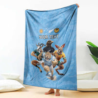 Custom Rugby Southern Hemisphere Blanket Argentina AUNZ South Africa Mascot Blue - Polynesian Pride