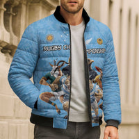 Custom Rugby Southern Hemisphere Bomber Puffer Jacket Argentina AUNZ South Africa Mascot Blue LT9 - Polynesian Pride