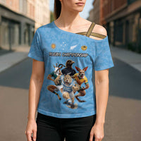Custom Rugby Southern Hemisphere Cross Shoulder Shirt Argentina AUNZ South Africa Mascot Blue LT9 - Polynesian Pride