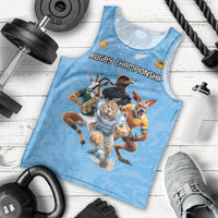 Custom Rugby Southern Hemisphere Men Tank Top Argentina AUNZ South Africa Mascot Blue LT9 - Polynesian Pride