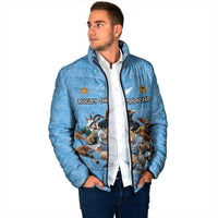 Custom Rugby Southern Hemisphere Padded Jacket Argentina AUNZ South Africa Mascot Blue LT9 - Polynesian Pride